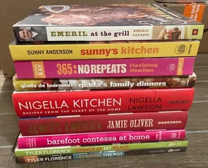 Lot Of Food Network Star Cookbooks ~ Contessa- Rachel Ray- Emerald- Tyler- Jamie - Picture 1 of 5