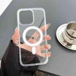 Coque MagSafe Crystal Clear pour iPhone 11-15 et Pro - Anti-rayures et chutes - Photo 1 sur 5