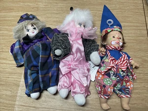 Classic Treasures Gi Go Clowns Doll lot VTG Rare Porcelain Collectible Palm size - Picture 1 of 12
