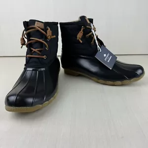 Botas de pato acolchadas negras Sperry para mujer talla 10 cremallera lateral STS84367 Techwave nuevas sin caja - Imagen 1 de 12