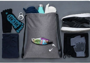 Stylish Cinch Bag Soft Touch Drawstring Backpack w/ Quick Access Zipper Pocket - Picture 1 of 14