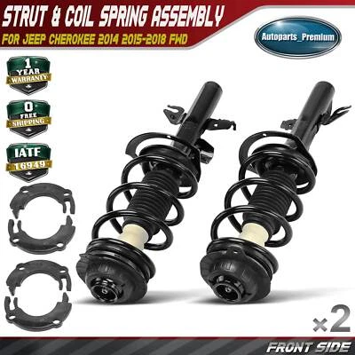 2xFront Side Complete Strut&Coil Spring Assembly for Jeep Cherokee 2014-2018 FWD - Image 1 of 4