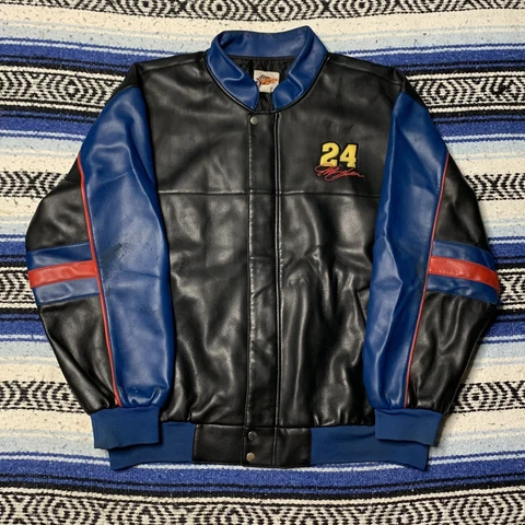 Sz 2XL- Vintage Winner’s Circle Jeff Gordon faux leather racing jacket - NASCAR Cover