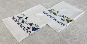 Par de Fundas de Almohada de Algodón Vintage Bordadas Mariposa Punto de Cruz 70x45cm - Imagen 1 de 24