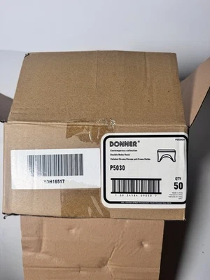 50x Donner P5030 Double Robe Hooks – Polished Chrome – NEW – Bulk Lo - Image 1 of 4