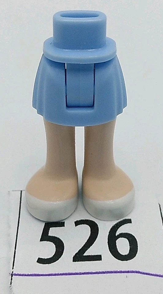 LEGO Friends Mini Muñeca Minifigura Piernas Niña Azul Claro Plisado Falda Blanco Zapatos 526 Foto 1 de 1