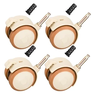 Set of 4 Rubber Swivel Castors for Children Furniture Scratch Movement - Picture 1 of 13
