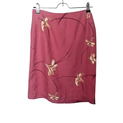 Tommy Bahama Rojo Floral Seda Imitación Envolvente Falda Mujer’s Talla 8 Mediana Foto 1 de 4