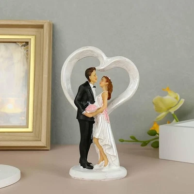 Estatua de pareja de resina cumpleaños novio novia figura boda pastel adorno estatuilla Foto 1 de 4