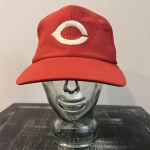 Vintage 1980s Cincinnati Reds MLB Mesh Back Embroidered Logo Snapback Hat M/L - Picture 1 of 7