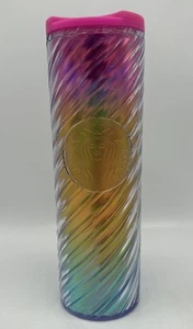 Starbucks Tim Singleton 2023 Pride Rainbow Swirl Cup 16 fl oz vaso tapa giratoria - Imagen 1 de 6