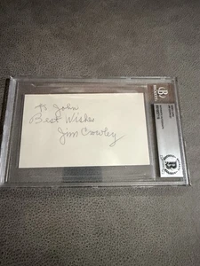 JIM CROWLEY Signed Cut Index Card Beckett BAS Slab COA Notre Dame FOUR HORSEMEN - Picture 1 of 8