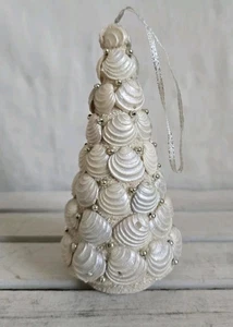 Beach seashell Christmas tree ornament or home decor sparkle plaster EUC  - Picture 1 of 4