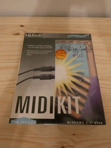 Midisoft MIDI Kit (1995), Windows 3.5" Disk, DA-15 gameport MIDI adapter, NIB SW - Picture 1 of 6