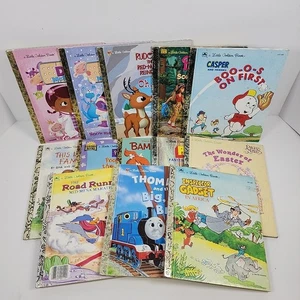 Lot of 13 Little Golden Book Cartoons, TV Show Characters Children's Kid's Books - Picture 1 of 20