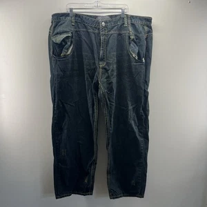 Vintage Y2K Baggy Jeans Mens 48x33 Hama Denim Co Blue Whiskered Wide Leg Hip Hop - Picture 1 of 12