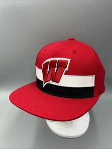 University Of Wisconsin Badgers Logo NCAA Flat Bill Hat. Adjustable Cap - Picture 1 of 10