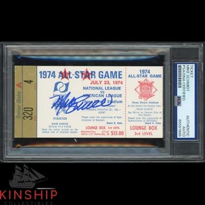 Mike Schmid signed 1974 MLB All Star Game Ticket PSA DNA Slab HOF Auto C5073 - Picture 1 of 1
