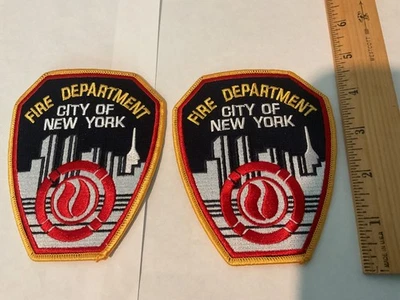 Departamento de Bomberos Ciudad de Nueva York Parches Coleccionables 2 Piezas Tamaño Completo Nuevo Foto 1 de 3