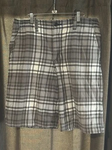 Pantalones Cortos Vintage Foot Locker Para Hombre Talla 36 Sueltos De Colección Y2K Gris/Blanco A Cuadros VEUC - Imagen 1 de 11