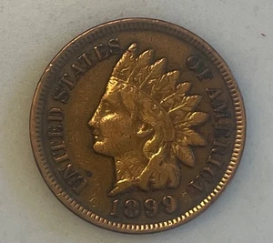 1899 Indian Head Cent - Bright Lustrous Head ~ Nice Penny ! Unc and Ungraded - Picture 1 of 6