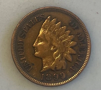 1899 Indian Head Cent - Bright Lustrous Head ~ Nice Penny ! Unc and Ungraded  - Image 1 of 4