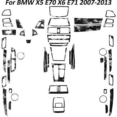 Kits de fibra de carbono forjada de 70 piezas embellecedor interior completo para BMW X5 E70 X6 E71 2007-13 Foto 1 de 2
