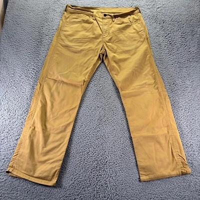 Levis 569 Chino Pants Mens 36x32 Yellow Cotton Blend Stretch Relaxed Workwear - Image 1 of 4