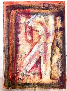 SAMI BURHAN 1968 ORIGINAL ÖL, Akt Abstrakt Nr. 9 - Nahost/ Syrien Kunst - Bild 1 von 7
