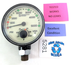 Sherwood 5000 PSI SPG Submersible Scuba Pressure Gauge + Thermometer Genesis - Picture 1 of 8