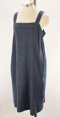 Vestido recto EILEEN FISHER Denim Azul Línea A Algodón Sarga Cuello Cuadrado MEDIANO NUEVO CON ETIQUETAS Foto 1 de 2