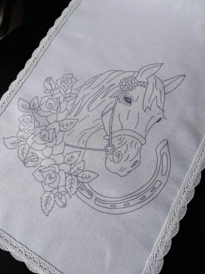 Printed to Hand Embroider Cotton Table Runner With Flowers Anemones Csoo18