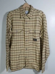 CALVIN KLEIN Jeans Plaid Snap Button Down Casual Flannel Shirt mens Medium - Picture 1 of 5