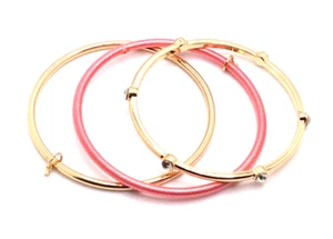Anne Klein Beautiful Trio Gold Tone and Pink Bangle/Bracelet 7 - Picture 1 of 5