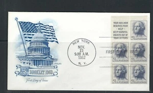 USA SC # 1213a Washington Bookle pane of 5 + Label FDC . Artmaster Cachet - Picture 1 of 1