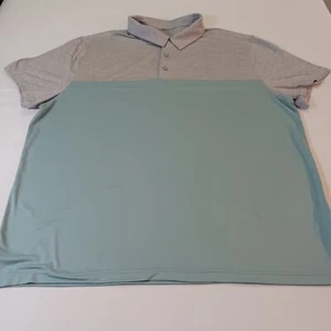 George 3-Button Men's Green & Gray Polo Shirt Short Sleeve Collared 2XL (50-52) - Picture 1 of 16