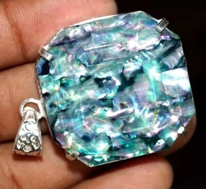 Zertifizierter 92,64 ct natürlicher Ammolith 925 massiv Silber Anhänger loser Edelstein - Bild 1 von 6