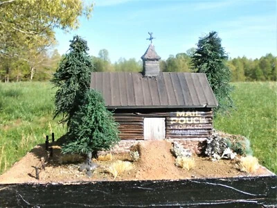 Handcrafted HO Scale Mail Pouch Chewing Tobacco Barn diorama 8.5" high x12" x 8" - Image 1 of 4
