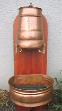 Antique French HANDMADE DOVETAIL SEAMS COPPER LAVABO FOUNTAIN Water Tank Bowl