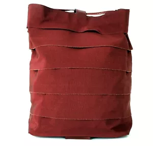 Salvatore Ferragamo Red Nylon & Leather Drawstring Backpack Shoulder Bag Italy - Picture 1 of 12