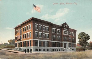Postal Grund Hotel Corner of 6th and Ann Avenue Kansas City, MO de colección de 1910 - Imagen 1 de 2