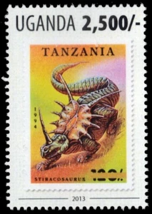 UGANDA 2075a - Dinosaurs on Postage Stamps "Styracosaurus" (pb64194) - Picture 1 of 1