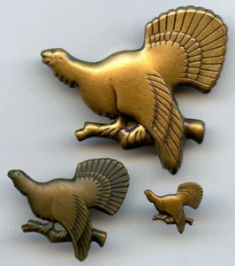 Finland Hunter Federation Black Grouse 3 Badges Size 34mm,22mm,10mm !!! - Picture 1 of 2