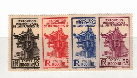 Indochina Sc 205-8 MNH Set of 1939 -Pagoda , Exposition Int'l San Francisco-HJ06 Cover