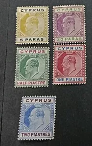 CYPRUS 1904 5pa to 2pi SG 60 62 - 65 Sc 48 50 - 53 MLH/MH - Picture 1 of 2