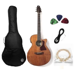 Caraya A-2016 40" Solid Mahogany Top Acoustic Guitar w/Beveled Armrest +Free Bag - Picture 1 of 12