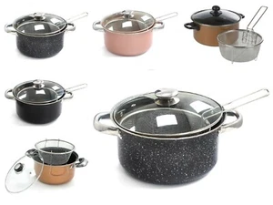 Stove Top Chip Pan Deep Fat Fryer Set Stew Fish Chips Frying Basket & Pot 3 In 1 - Picture 1 of 23