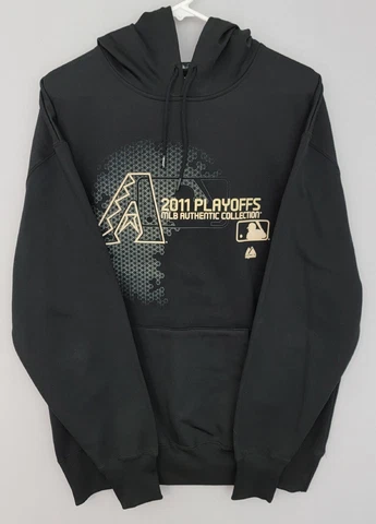 Arizona Diamondbacks 2011 Playoffs Hoodie Mens Large Black Therma Base Majestic Cover