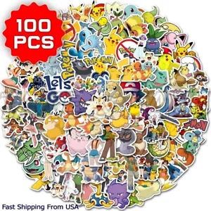 50-100 Pcs Waterproof POKEMON GO Pikachu Cartoon Stickers Laptop Luggage Decal - Picture 1 of 6
