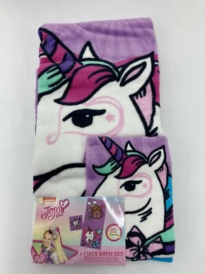 Juego de 2 toallas de baño Nickelodon Unicorn Rainbow 25x50 tamaño completo nuevo Foto 1 de 3